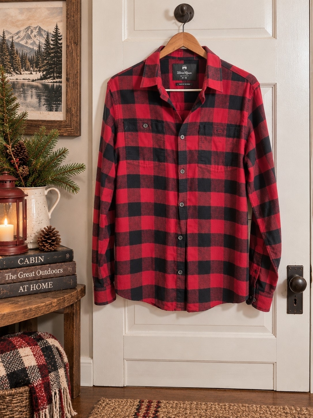 WindRiver Buffalo Plaid Flannel Shirt Red Black Unisex M